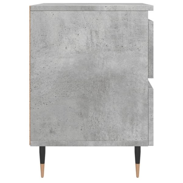 2 kpl yöpöytiä laatikoilla 40 x 35 x 50 cm harmaata puukomposiittia ja rautaa DEC035365 kastanj