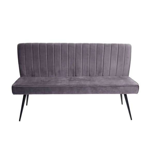 Ravintolapöytäsohva, jossa on tummanharmaa samettipäällinen ja metalli, 160 cm 04_0005856 Grå