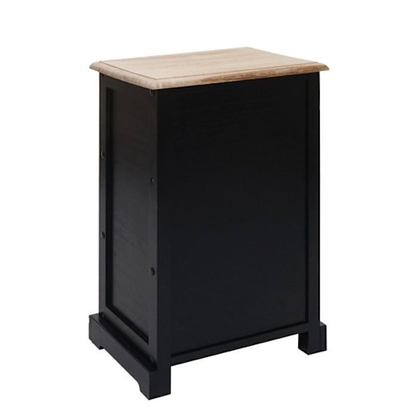 Kommodesk med opbevaringsplads og 3 skuffer i sort træ og rattan 63x40x28 cm 04_0006510 kastanj