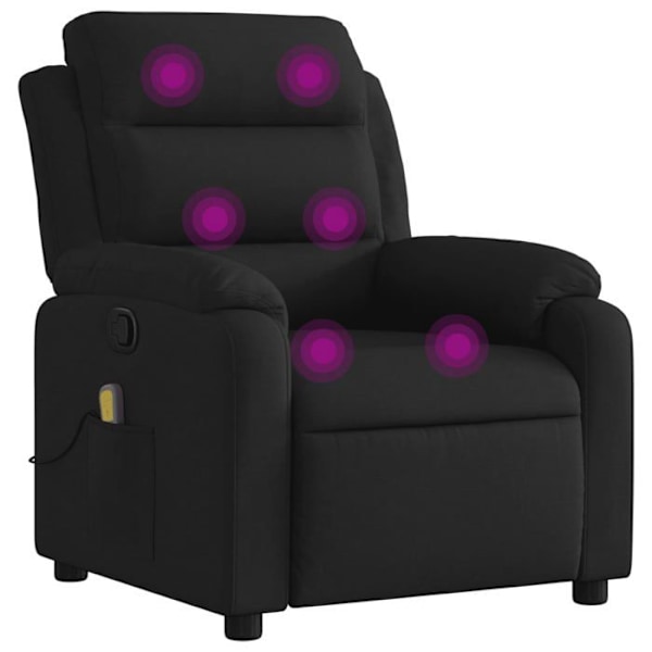 TV lænestol med massagefunktion, justerbar, 6 massagesystemer i sort stof DEC027063 Svart