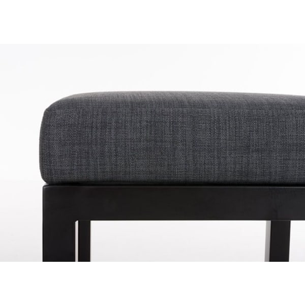 Barstol x1 med fodstøtte, enkelt design, sædehøjde 80 cm i mørkegrå stof og understøttelse i sort metal 10_0005409 Grå