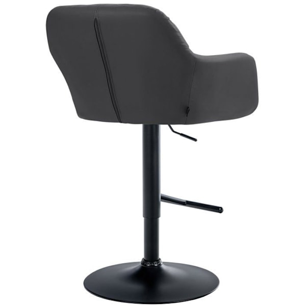 Barstol høj model x1 med 360° drejefunktion i sort PVC med dekorative syninger, metalstel i sort 10_0005259 Metall