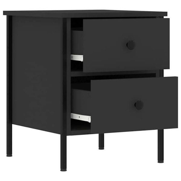 Sæt med 2 nat borde med to skuffer 40 x 42 x 50 cm ingeniør træ sort og jern DEC035585 kastanj