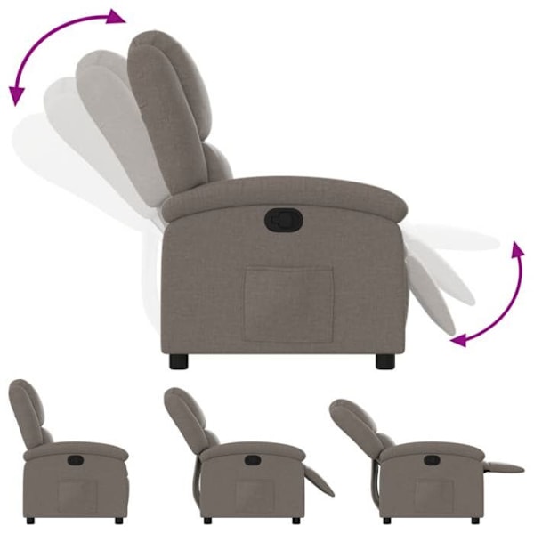Fauteuil relax TV med komfortabel polstring og manuel hældningsfunktion i taupe stof DEC028182 Guld