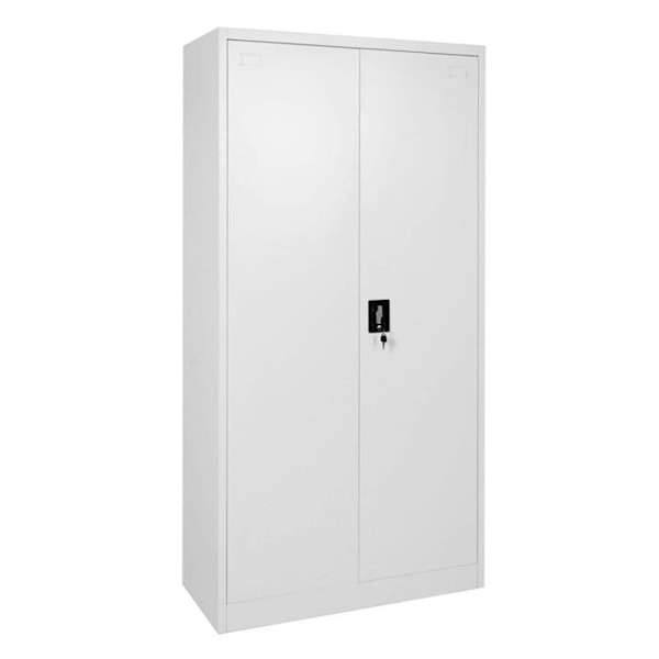 Kontor skab alsidigt møbel med 2 låsbare metal døre grå 185x90x40cm 04_0001479 Grå