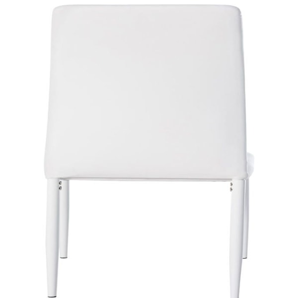 Matsalsstol x1 klassisk design i vit PVC med ben i vit metall 10_0002090 Vit