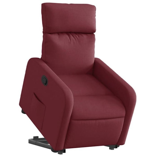 Fåtölj med relax och bekvämt vaddering, elektrisk lyftfunktion i bordeaux tyg DEC028163 Bordeaux