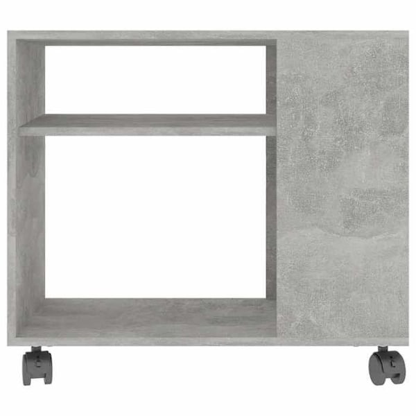Side table stue møbel med hjul 70 x 35 x 55 cm ingeniørtræ grå beton DEC032462 kastanj