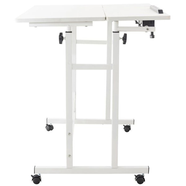 Bureau pupitre med 2 justerbare hylder til computerbord Laptop med plade i MDF hvid BUR10506