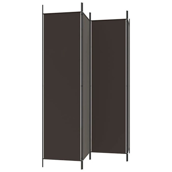 Paravent skillevæg 4 paneler 200 x 200 cm brun stof og jern DEC030874 kastanj
