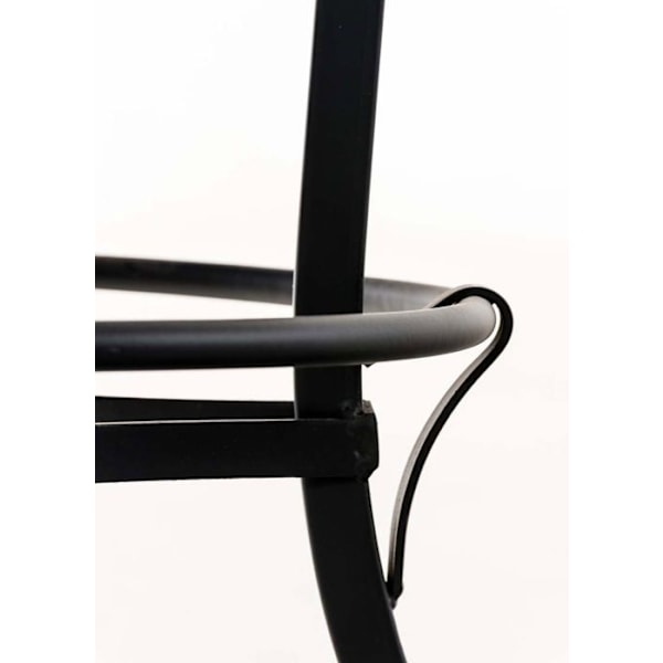 Industriel design barstol med justerbar højde i sort metal og sæde i hvid PVC 10_0005360 Vit