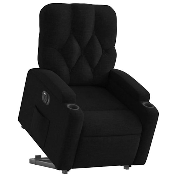 Fauteuil relax TV med elektrisk løftefunktion meget komfortabel i sort stof DEC028493 Svart