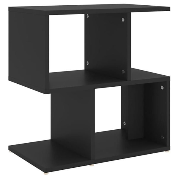 Natbord lille sidebord med hylder 50 x 30 x 51,5 cm sort ingeniørtræ DEC034495 kastanj