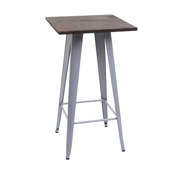 Bistro baaritiski puu- ja harmaametalli tasolla teollinen muotoilu 107x60x60 cm 04_0008511 kastanj