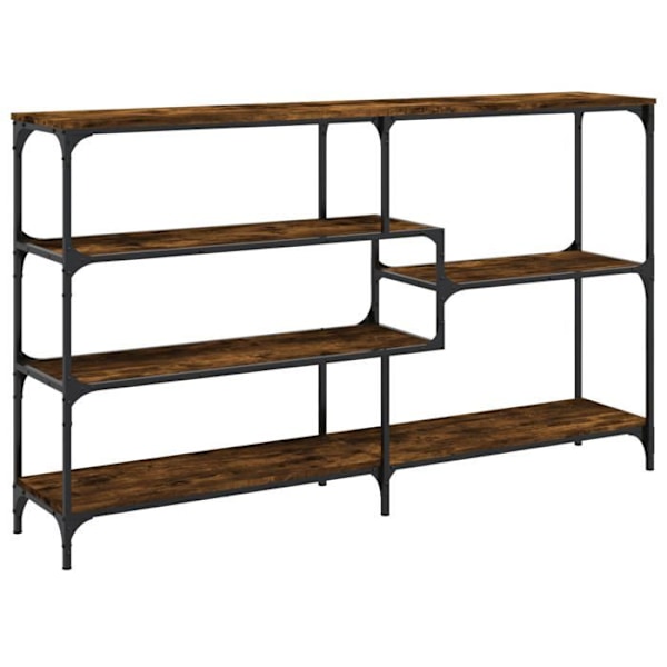 Modern entré console table med hyllor 160 x 32 x 95 cm brun ingenjörsträ och metall DEC031792 kastanj