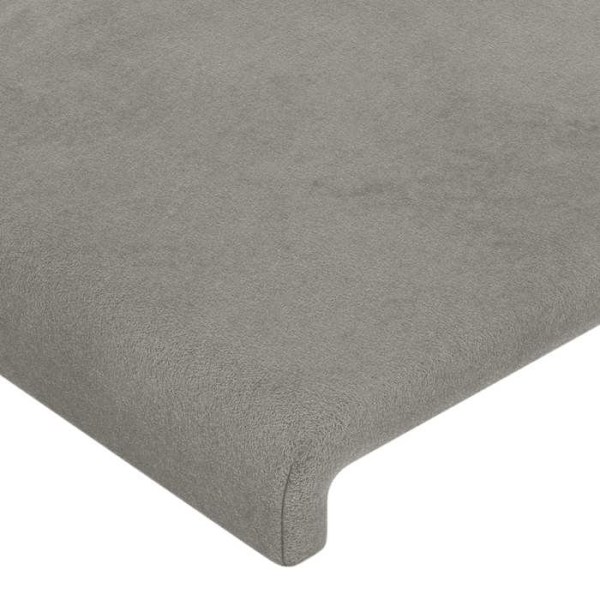 Sengegavl tilbehør til soveværelse møbel i 2 dele 90 x 5 x 78/88 cm lysegrå velour TDL0206403 Grå