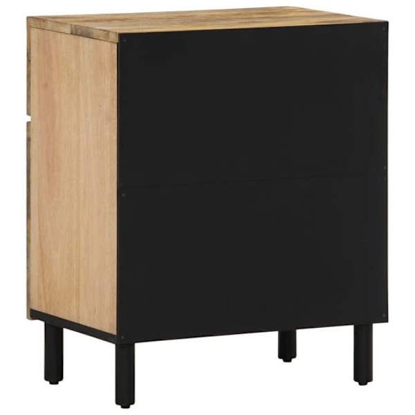 Natbord med skuffe og opbevaringsrum med dør 50 x 33 x 60 cm mangotræ og jern DEC033041 kastanj