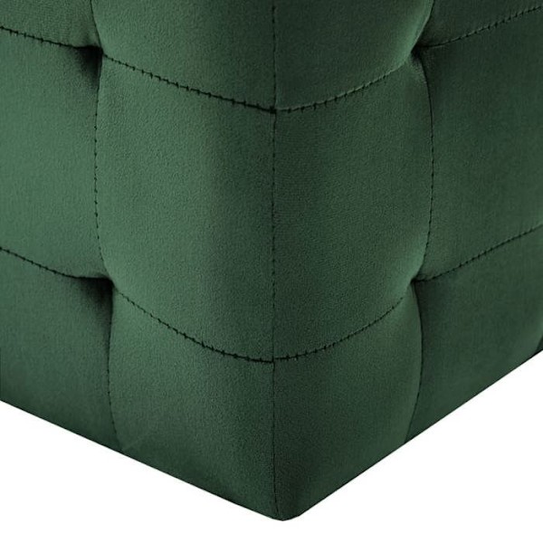 2 kpl nojatuolia, jalkojentukit, 30 x 30 x 30 cm, vihreä samettivuori, nappikoristelu DEC032761 Grön
