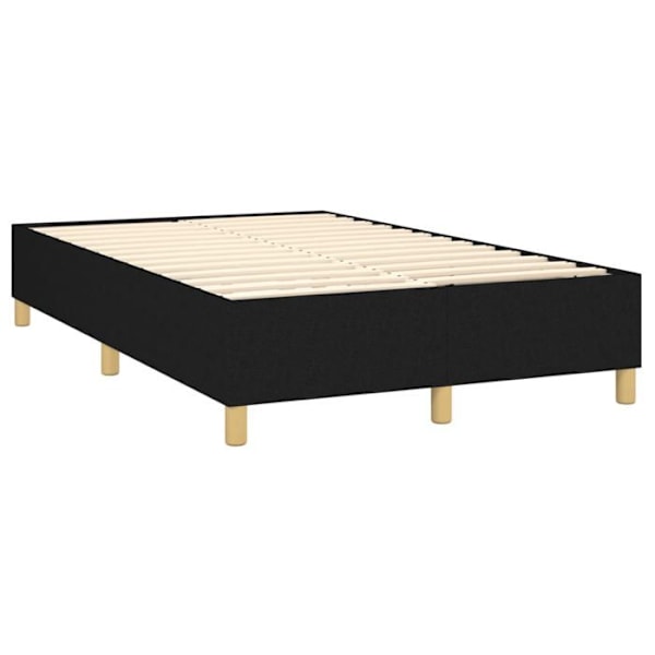 LED sengramme med hovedgærde og madras 120 x 200 cm sort stof TDL0209290 Svart