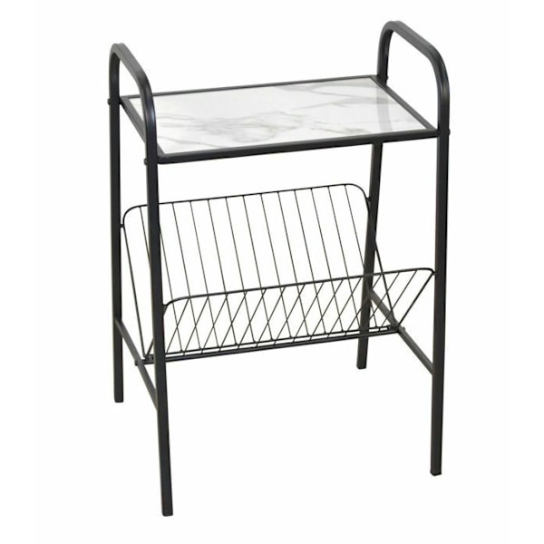 Side table / magazine rack in black steel