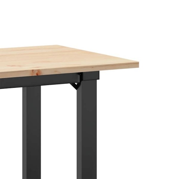 Spisebord til køkken i industrielt design 80 x 50 x 75 cm i massivt fyrretræ og stål DEC036794 kastanj