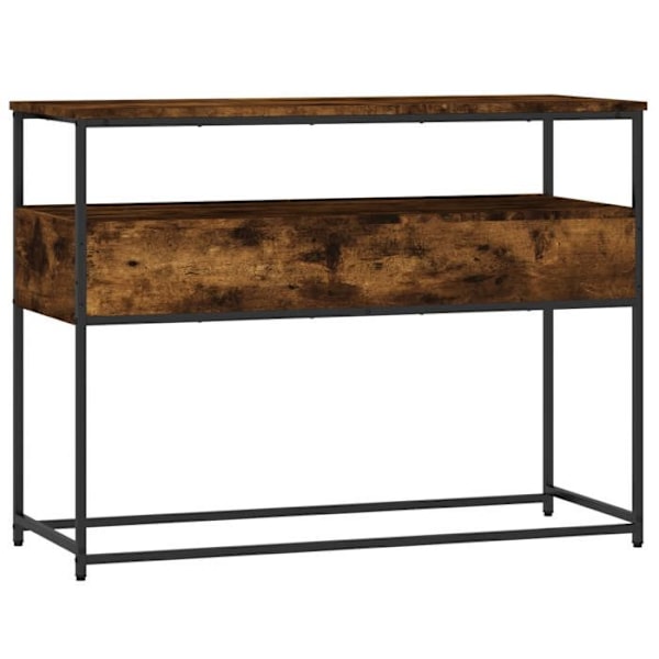 Praktisk konsolbord med skuffer til en organiseret entré 100 x 40 x 75 cm brunt ingeniørtræ og metal DEC0317 kastanj