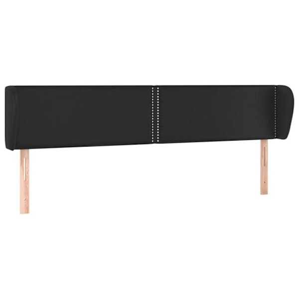 Hovedgærde - Sort - 183x23x78/88 cm - Syntetisk læder - Klassisk - Holdbar Svart