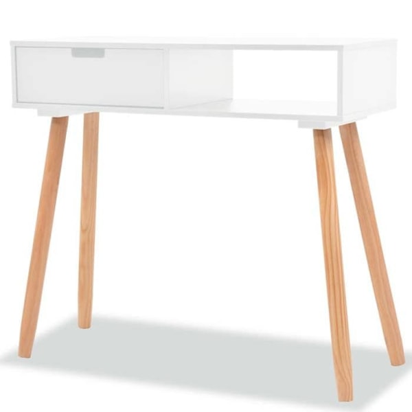 Toimiva ja tyylikäs konsolipöytä, jossa on laatikoita, koko 80 x 30 x 72 cm, MDF valkoinen DEC031736 Vit