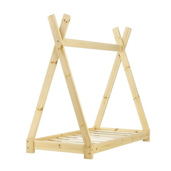 Lasten sänky - Ei eritelty - Tipi - Luonnon männypuu - 70x140 cm - 1 paikka