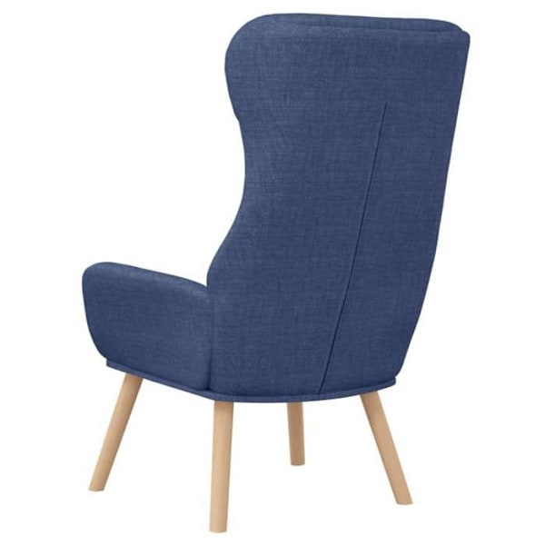 Moderne loungestol design med stof armlæn i blå og ben i træ DEC026640 Blå