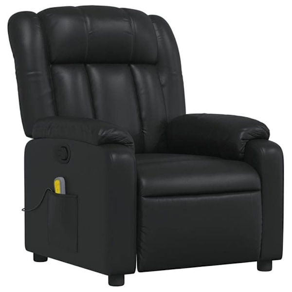 TV afslapningsstol med massagefunktion, justerbar, 6 punktmassage i sort PVC DEC027038 Svart