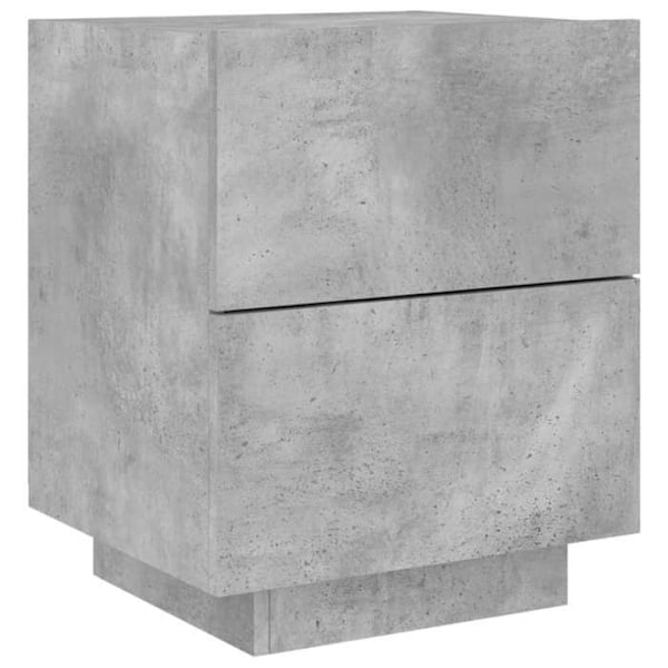 Yöpöytä, jossa on 2 laatikkoa ja LED, 45 x 40 x 55 cm, harmaata engineering-puuta, DEC032804 kastanj