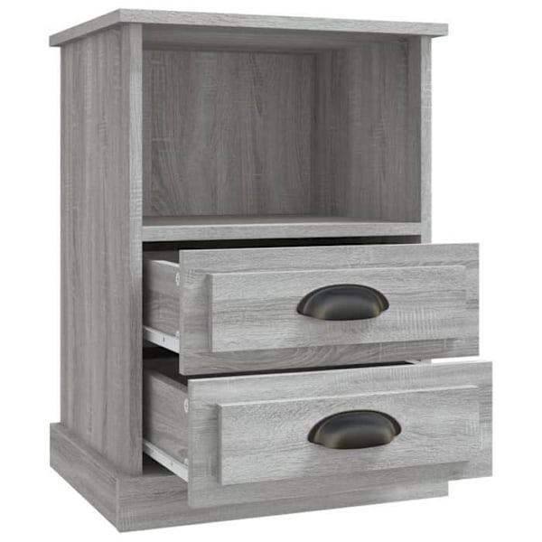 Sæt med 2 natborde med to skuffer og hylde 43 x 36 x 60 cm ingenierungstræ grå DEC035740 kastanj