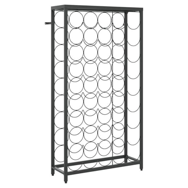 Casier til opbevaring af 45 flasker vin 54 x 18 x 100cm smedejern sort DEC024279 Svart