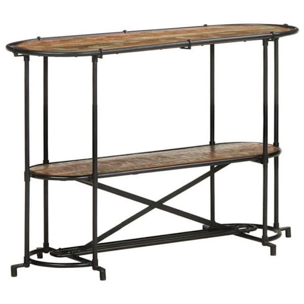 Bordkonsol med funktion og stil med hylder 110 x 42 x 76 cm af genbrugt massivt træ og jern DEC031534 kastanj