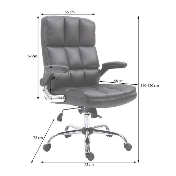 Svängbar kontorsstol justerbar i höjd i ljusbrunt tyg ergonomisk form