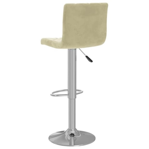 Set med 2 barstolar i cremevelour med stålram DEC029666 Grädde