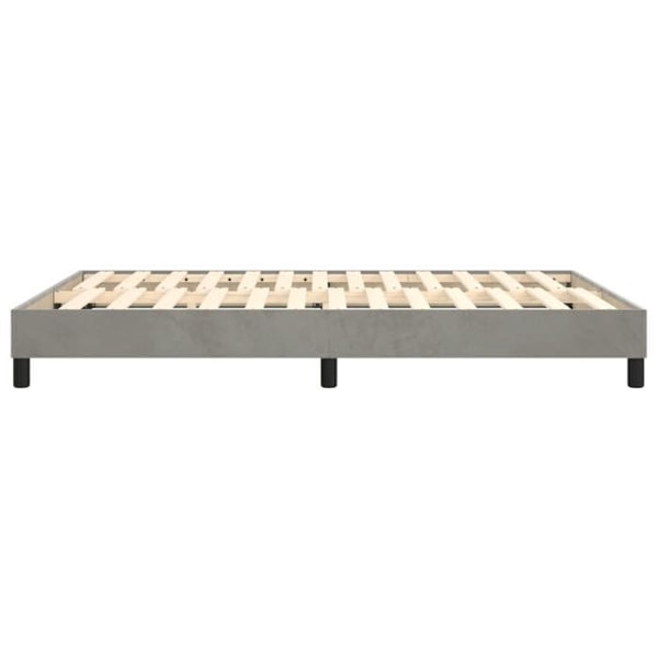 Sommier - TDL - 140x200 cm - Vaaleanharmaa sametti - 2 paikkaa - Toimitettu koottuna Ljusgrått