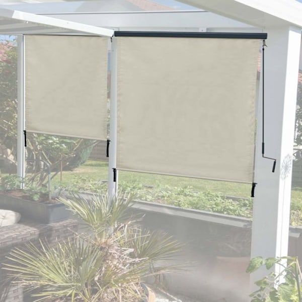 Fönster rullgardin vertikal skärmar UV-skydd 50 250 x 180 cm kräm beige 04_0005775 Beige