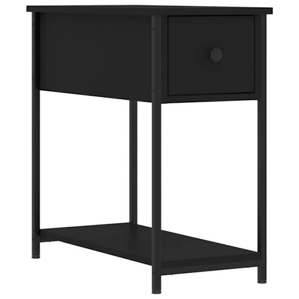 Sæt af 2 natborde med skuffe og hylde 30 x 60 x 60 cm sort ingeniørtræ DEC035457 kastanj