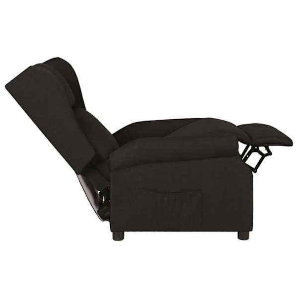 Fauteuil relax TV med komfortabelt polstring i sort stof DEC028106 Svart