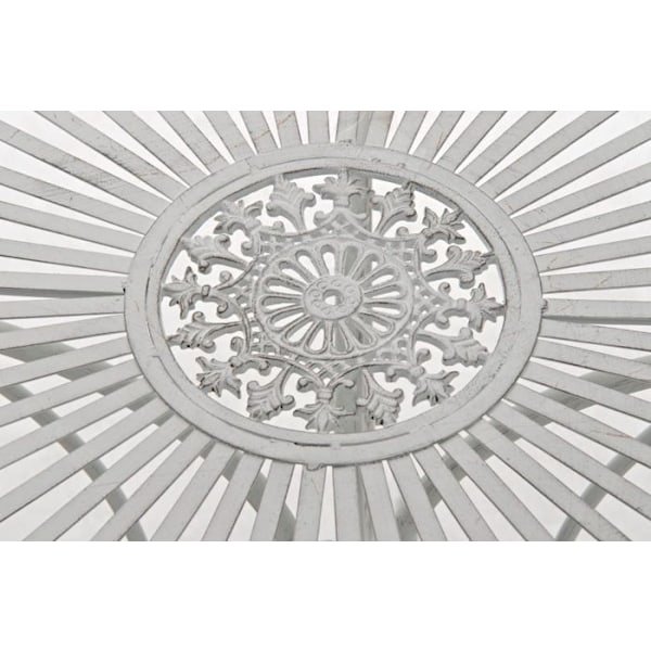 Havebord i smedet jern diameter Ø 70 cm hvid antik MDJ10052