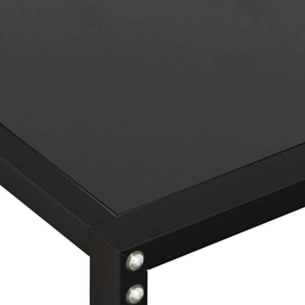 Bordkonsolbord 220 x 35 x 75,5 cm hærdet glas og sort stål DEC032138 Svart