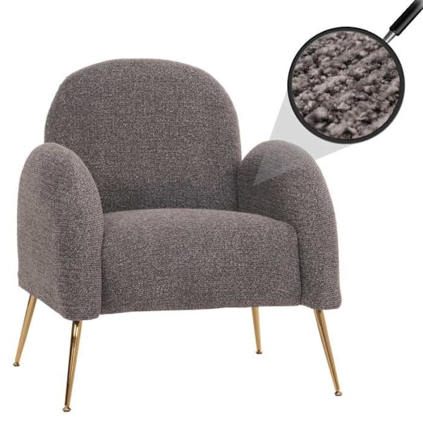 Retro grå fløjl loungestol med ekstra tyk polstring på 22 cm 04_0006859 Grå
