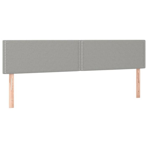 Sänggavel tillbehör sängrum möbel med LED 180 x 5 x 78/88 cm ljusgrått tyg TDL0201344 Grå