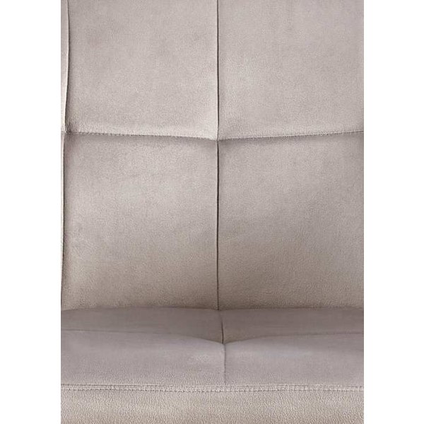 Sæt med 2 retro design spiseborde med dekorative syninger i firkanter, sæde i lysegrå velour 10_0001536 Grå