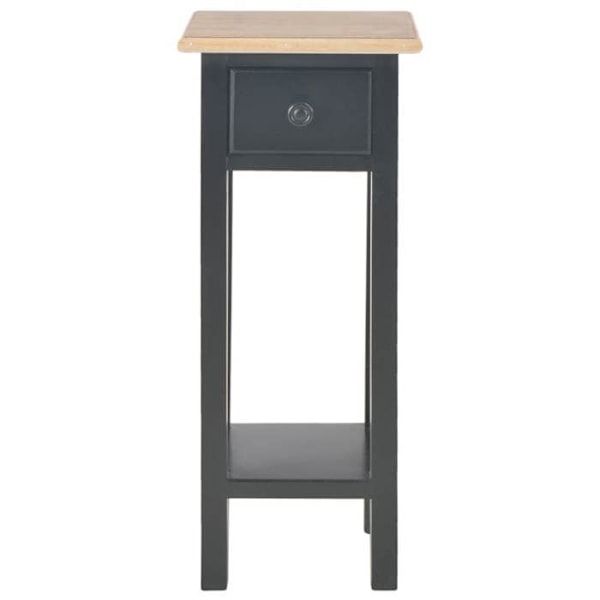 Side table for the end of the sofa with drawer 27 x 27 x 65,5 cm MDF + black pine wood DEC032475 kastanj