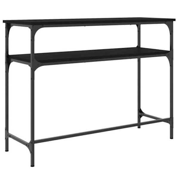 Toiminnallinen ja tyylikäs konsolipöytä hyllyillä 100 x 35,5 x 75 cm mustaa MDF-levyä ja metallia DEC032074 kastanj