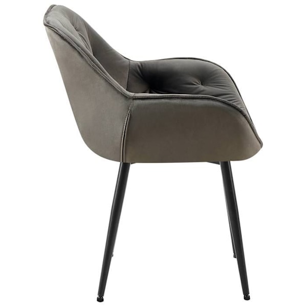 Spisestol x1 design og moderne, sæde i antracitvelour og ben i sort metal 10_0001495 Metall