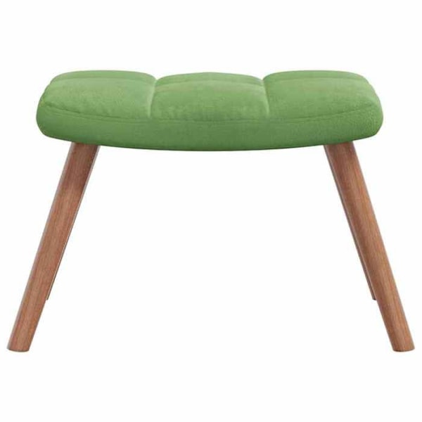 Moderne design lounge stol med fodskammel i lysegrønt fløjl DEC026550 Grön